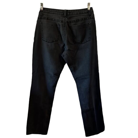 Lee Perfect Fit Black Straight Leg Jeans Woman Size 12M Soft Lightly Faded - Picture 2 of 10